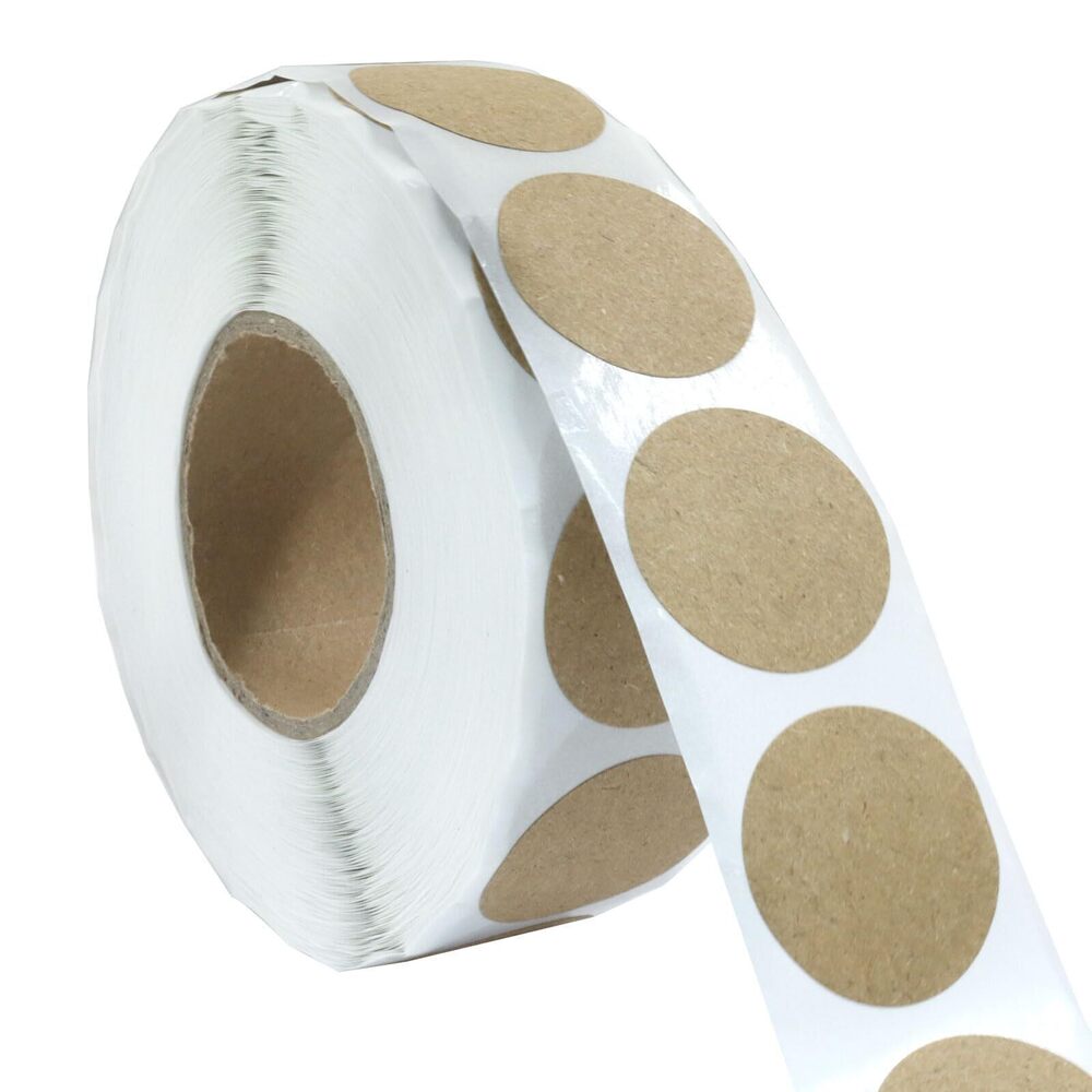 4264 1000PCS Kraft Circle Stickers, 1 Inch Round Blank Garage Sale Price